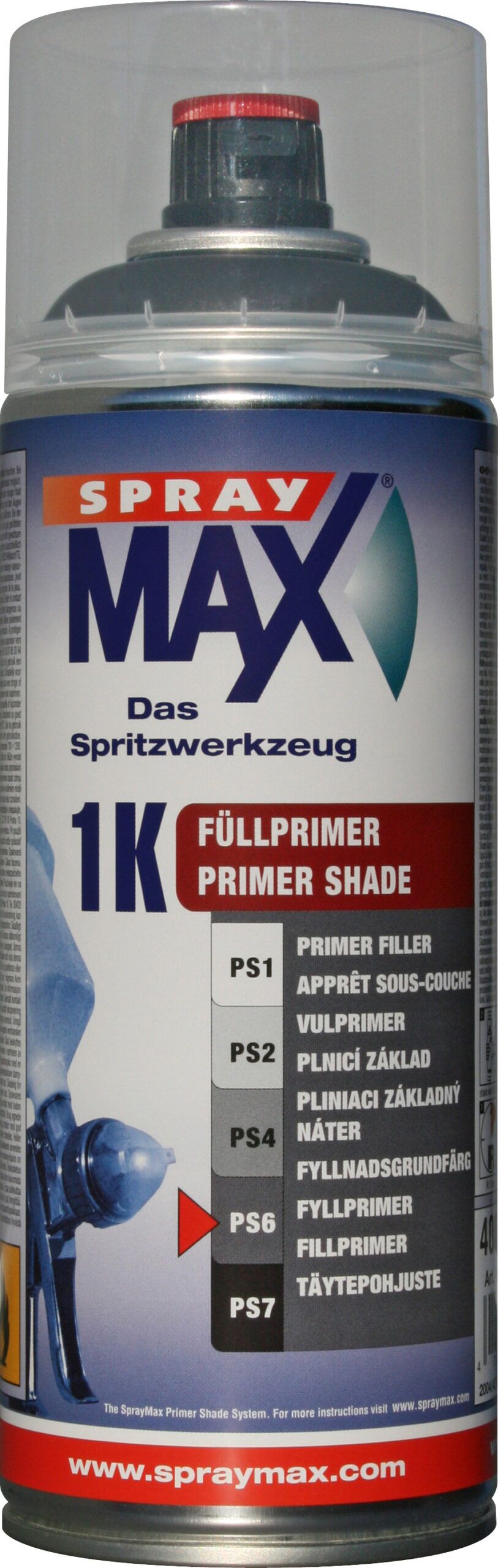 Spraymax 1K Primer Filler Mørk grå S6 400 ml