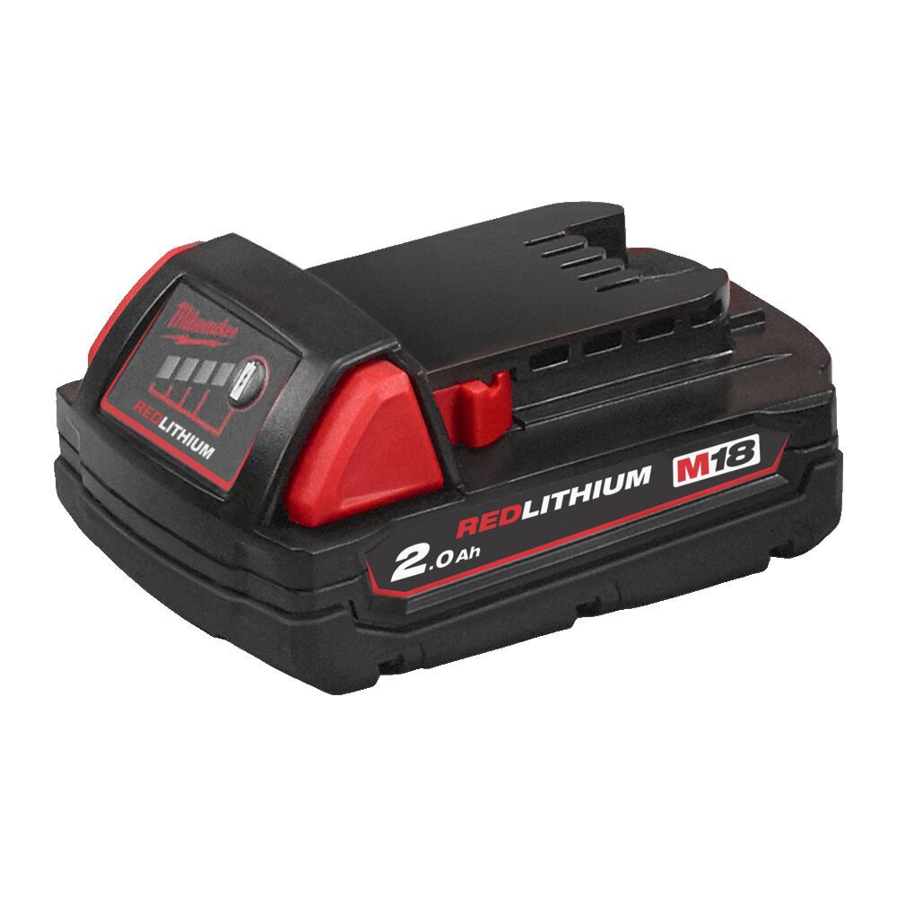 Milwaukee M18 B2 18 V. 2,0 Ah Red Lithium Ion Batteri