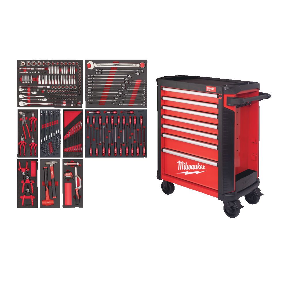 Milwaukee Toolguard verktøyvogn 78cm 206deler