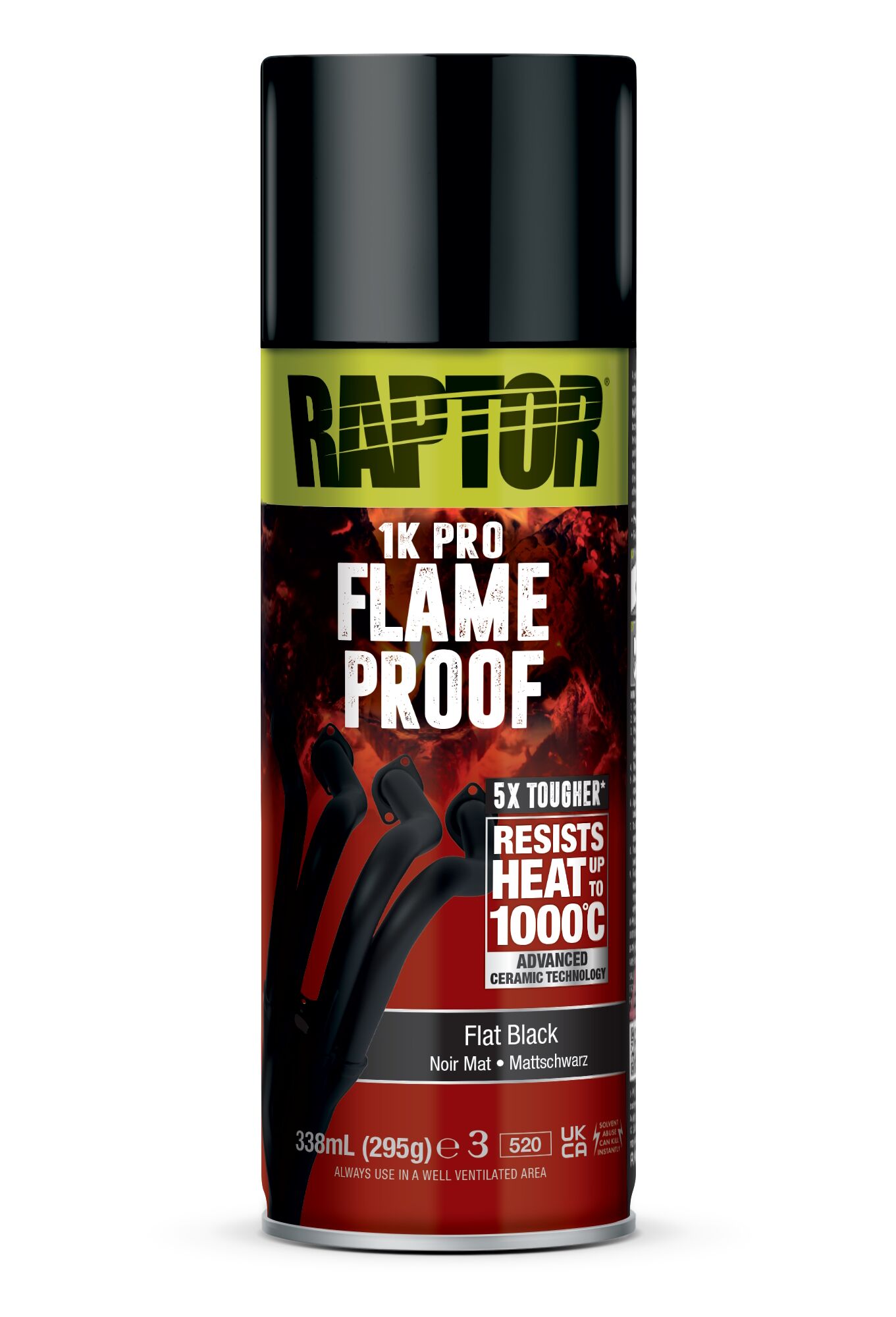 Raptor Flameproof Matt Svart 338ml