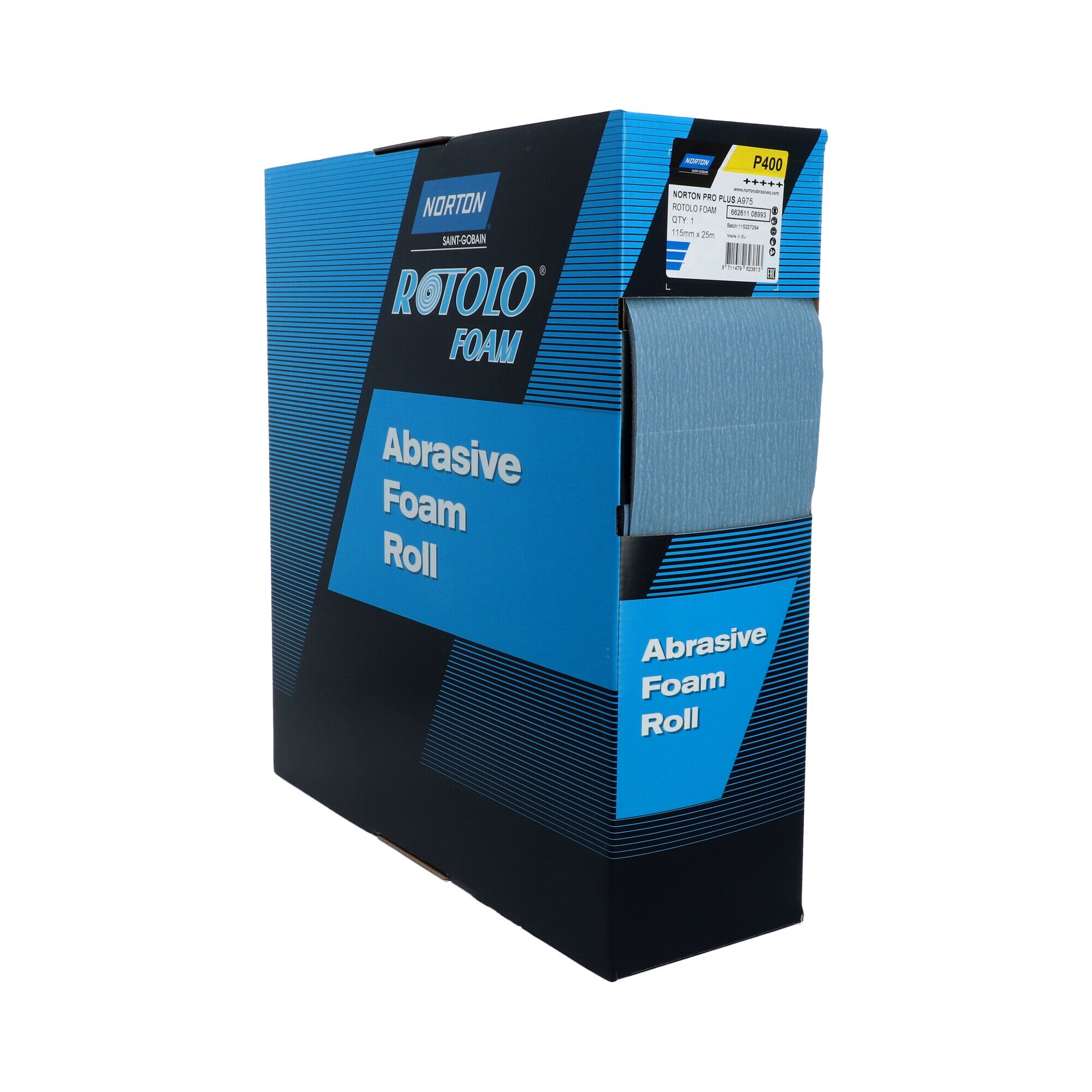 Norton Pro Plus A975 115mm x 25m Rull P400 Gul