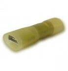Kabelsko Gul Flatstifthylse m/krymp Helisolert 6.3mm  25-pk