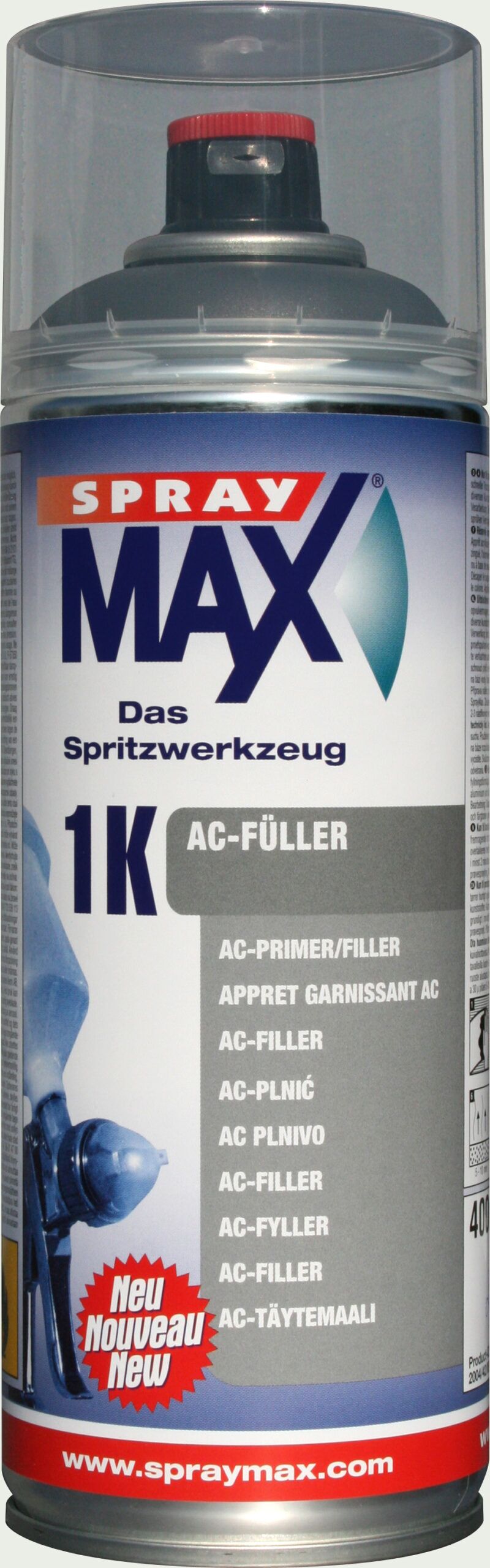 Spraymax 1K AC-filler mellangrå