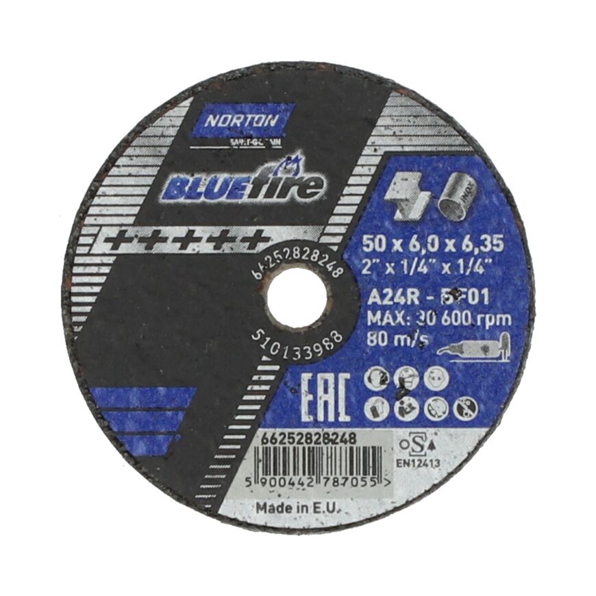 Norton Slipeskive Blue Fire Inox Nor A24r 50x6,0x6,35mm T41