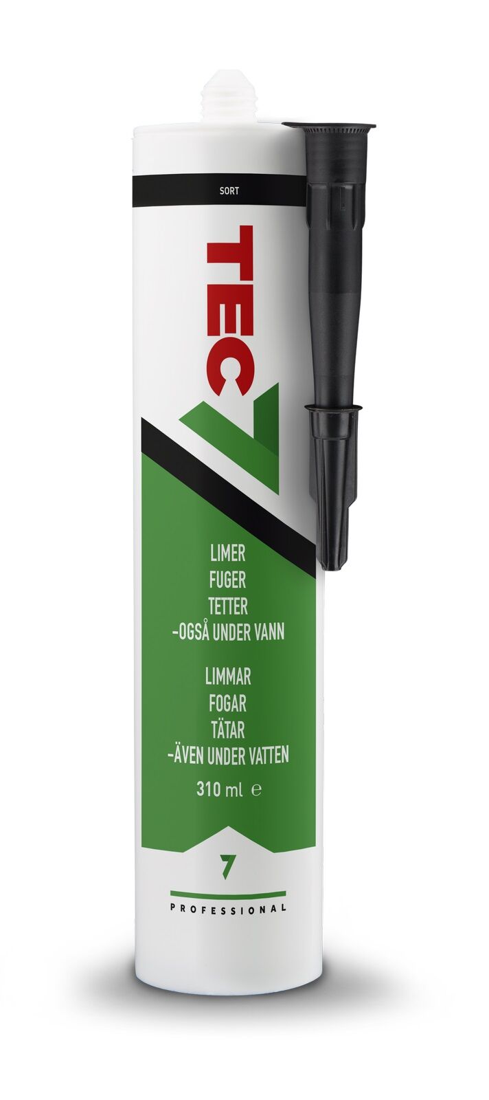 Tetningsmasse Tec7 Svart 310ml - Bilde 2