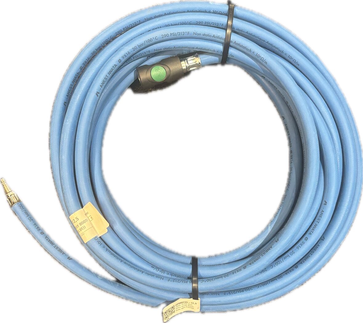 Iwata 15m Anti Static Spray Booth Hose With Fittings (Blue))