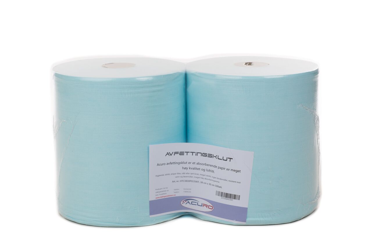 Acuro Avfettingsklut HTC 38x30 Turkis 500 - Pk2/Stk