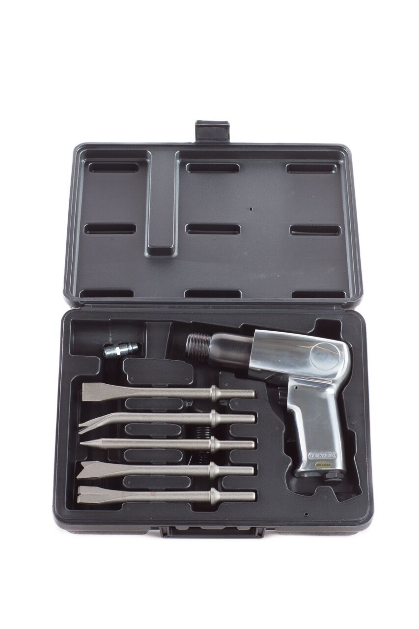 Acuro Luftmeiselsett Heavy Duty i koffert. 2-5/8" slagl.