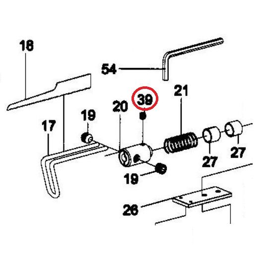 Acuro Set skrue til karosserisag SG-0829H part 39, øverst