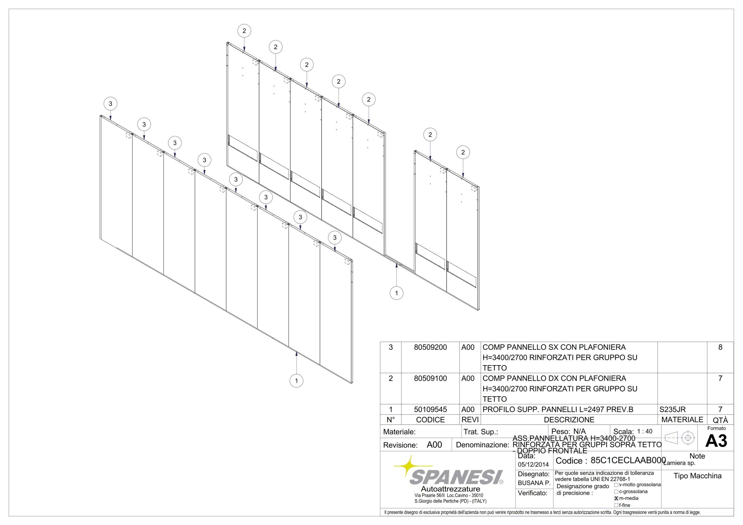 Spanesi veggpanel isolert m/lys